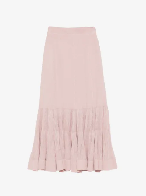 ZIMMERMANN Luna pleated frill midi skirt