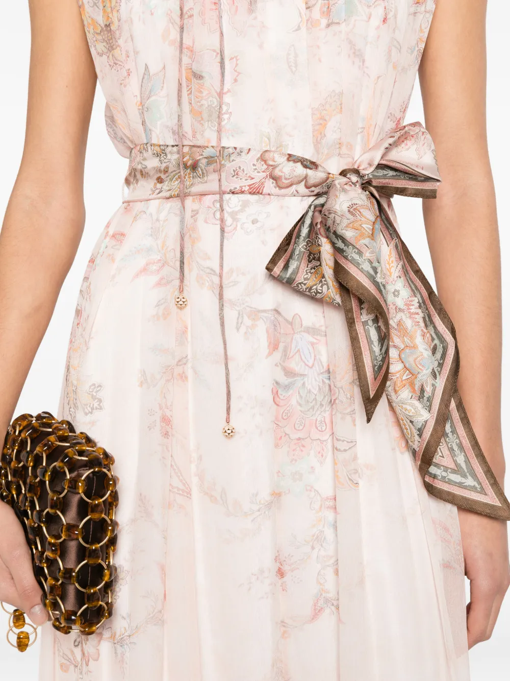 ZIMMERMANN Alchemy midi-jurk met ruches en paisley-print Roze