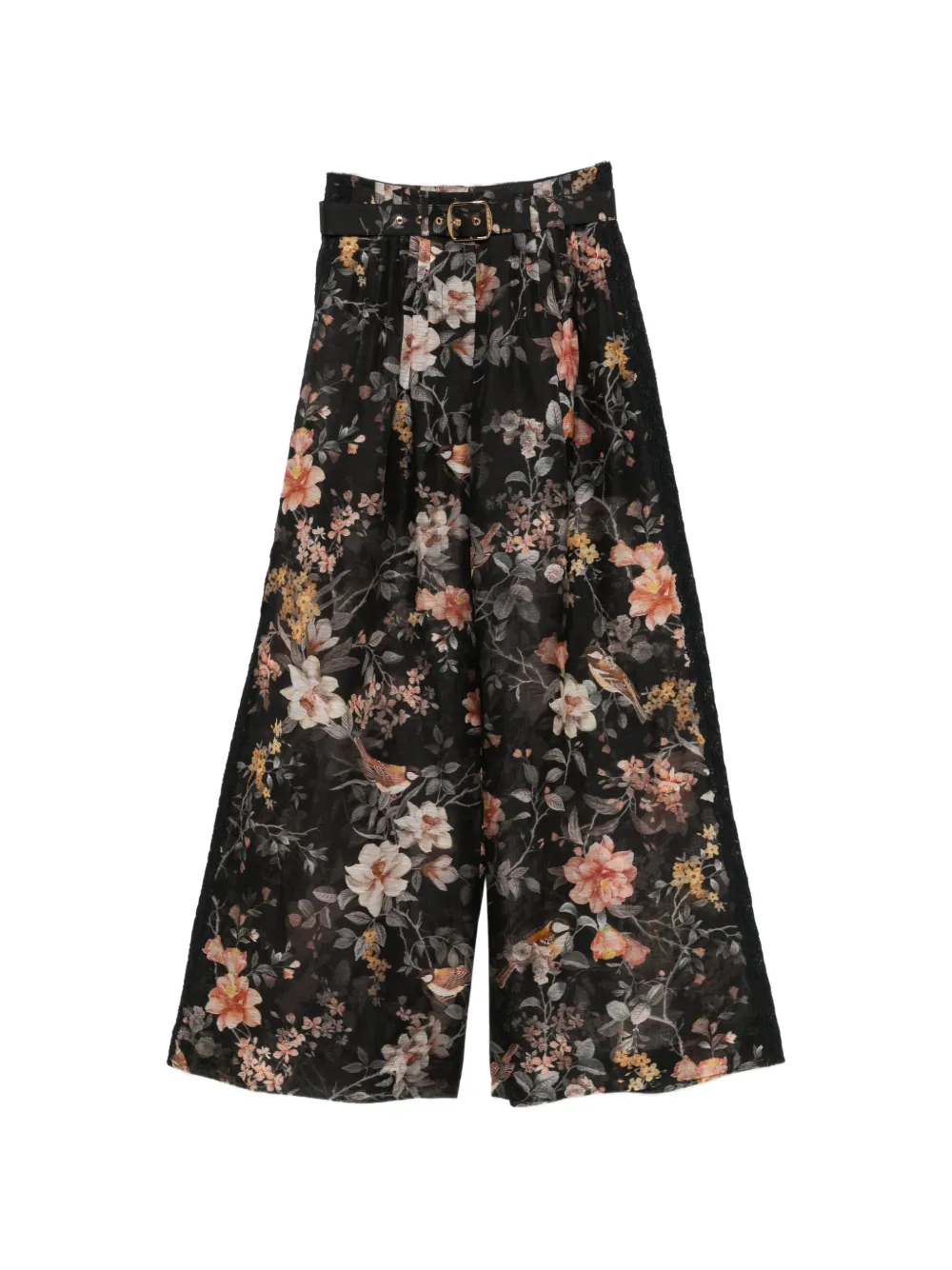 ZIMMERMANN Carousel floral-print palazzo pants - Black