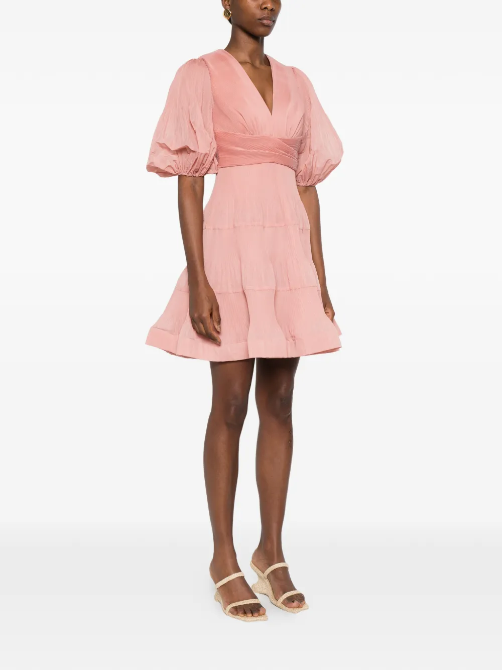 ZIMMERMANN Jurk met pofmouwen Roze