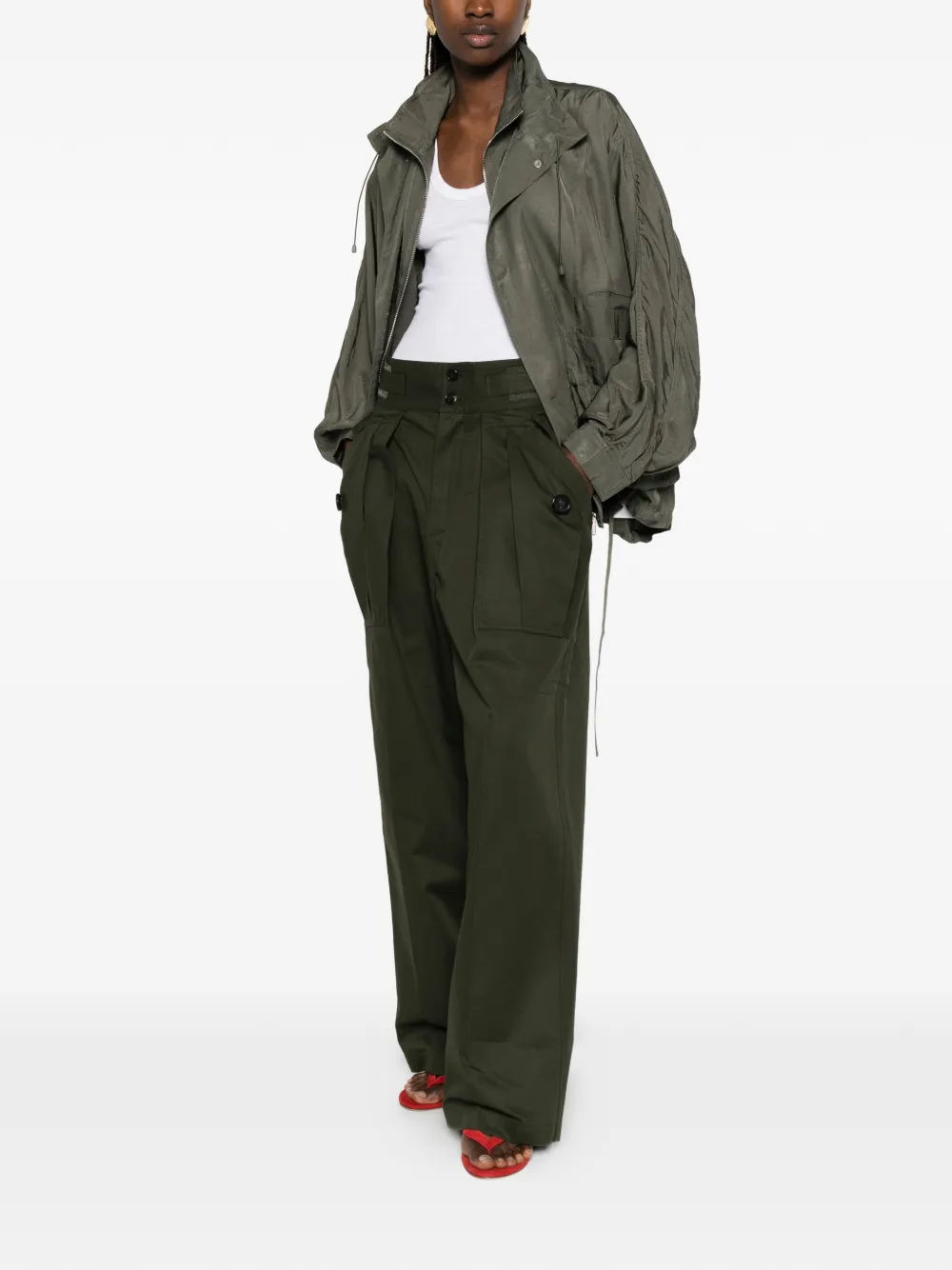 The Frankie Shop Tova cargo broek Groen