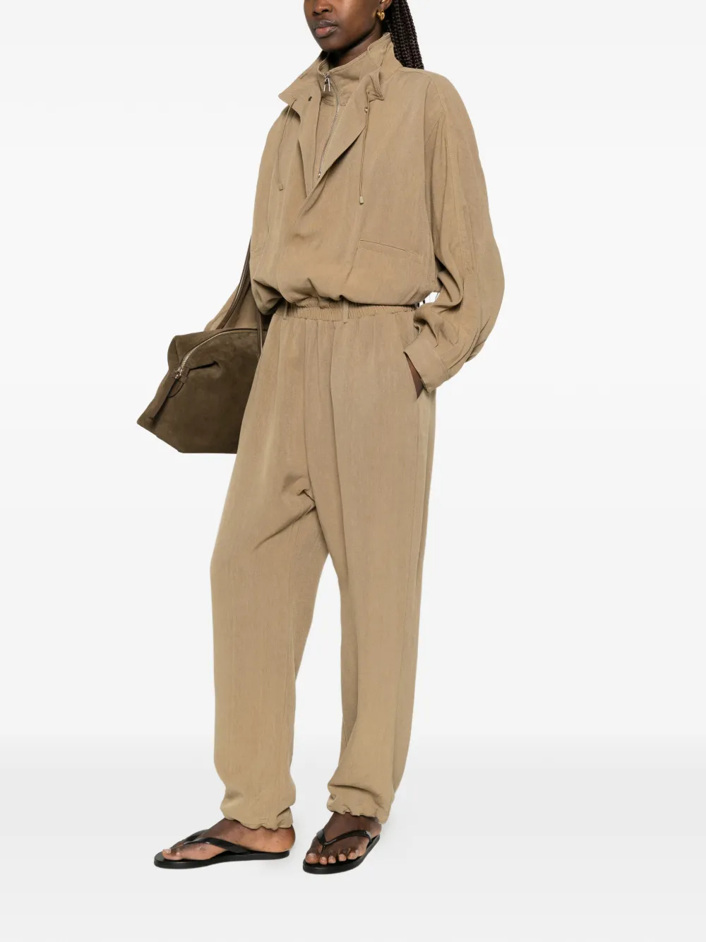The Frankie Shop Marvin jumpsuit met rits Beige