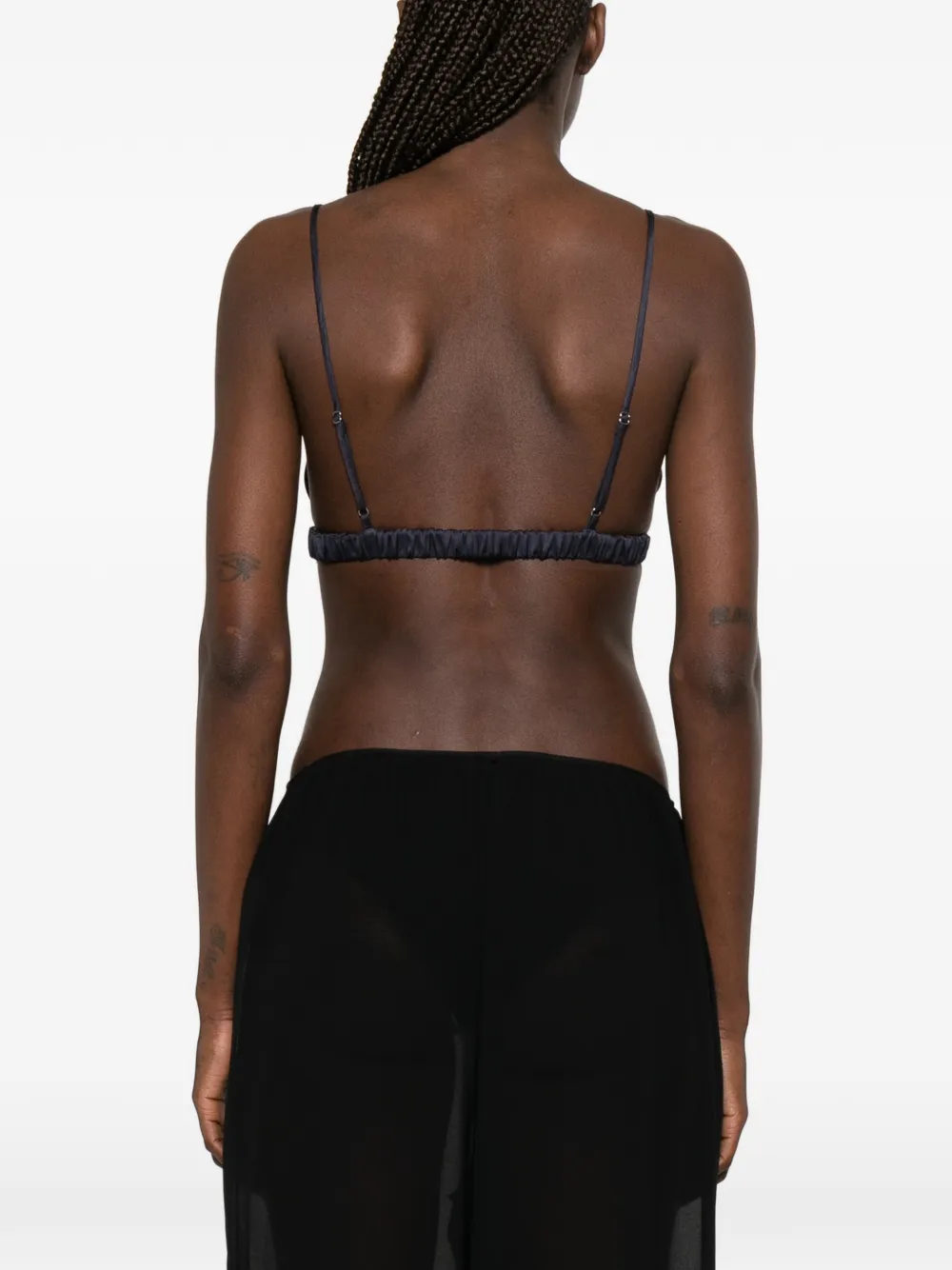 The Frankie Shop Nina triangel top met spaghettibandjes Blauw