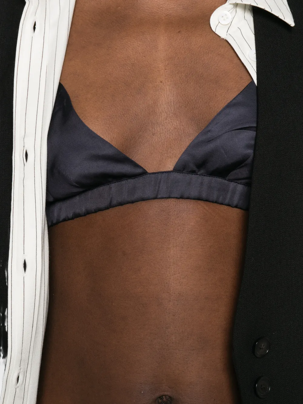 The Frankie Shop Nina triangel top met spaghettibandjes Blauw