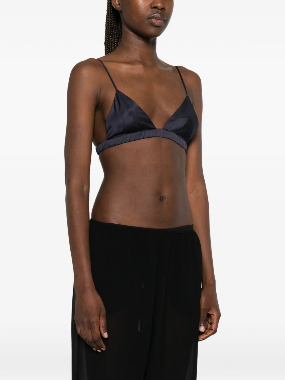 The Frankie Shop Nina triangel top met spaghettibandjes Blauw