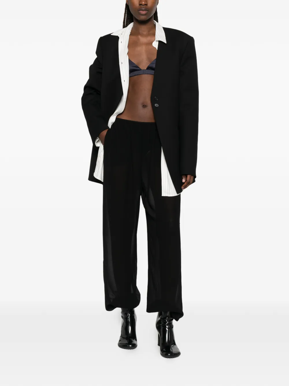 The Frankie Shop Nina triangel top met spaghettibandjes Blauw