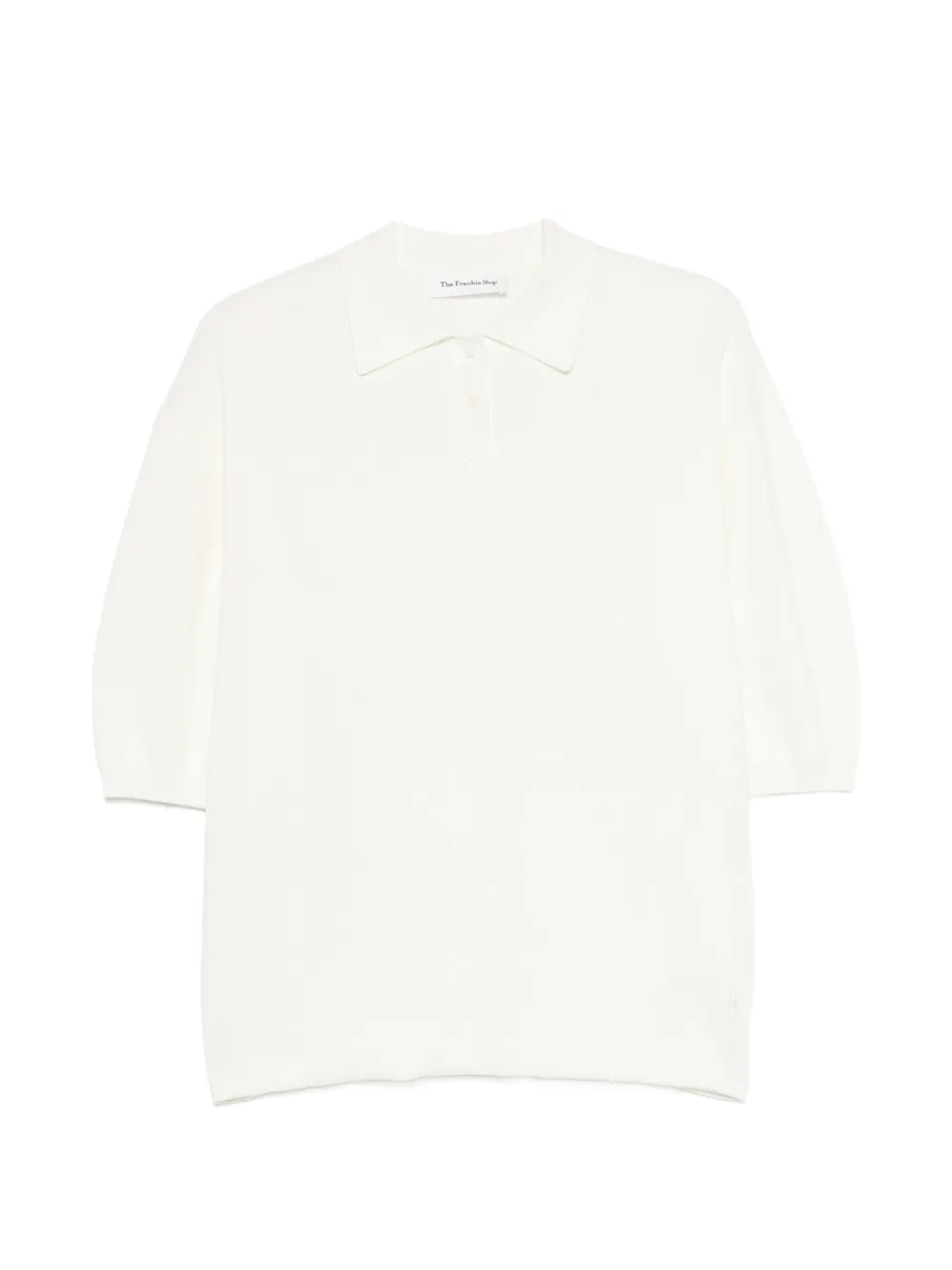 The Frankie Shop Nola short-sleeve knit polo top - Bianco