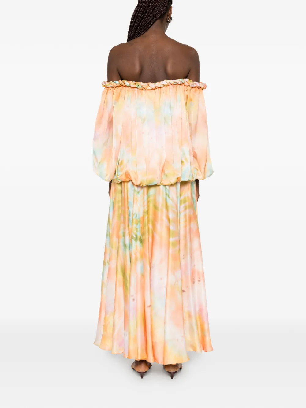 ZIMMERMANN Luna Billow gedraaide avondjurk Oranje