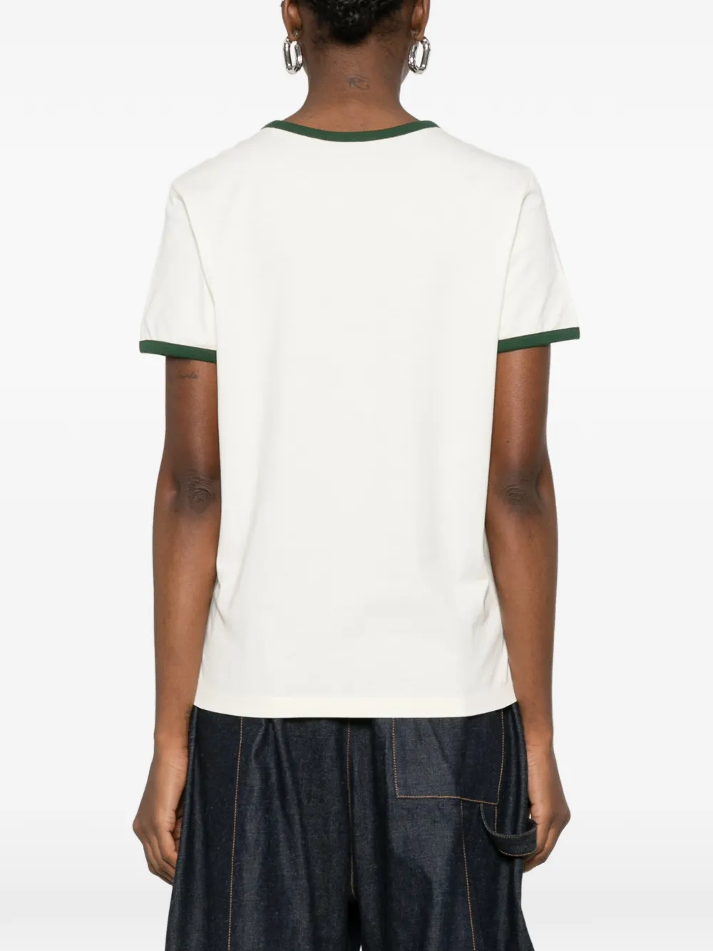 Moncler T-shirt met logoprint met ronde hals Wit