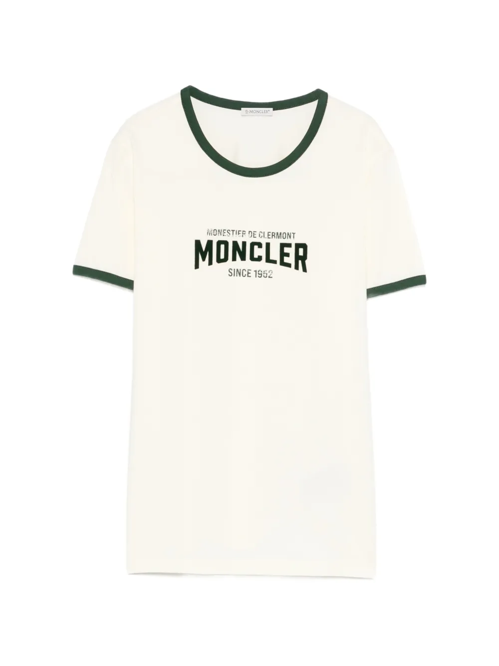 Moncler T-shirt met logoprint met ronde hals Wit