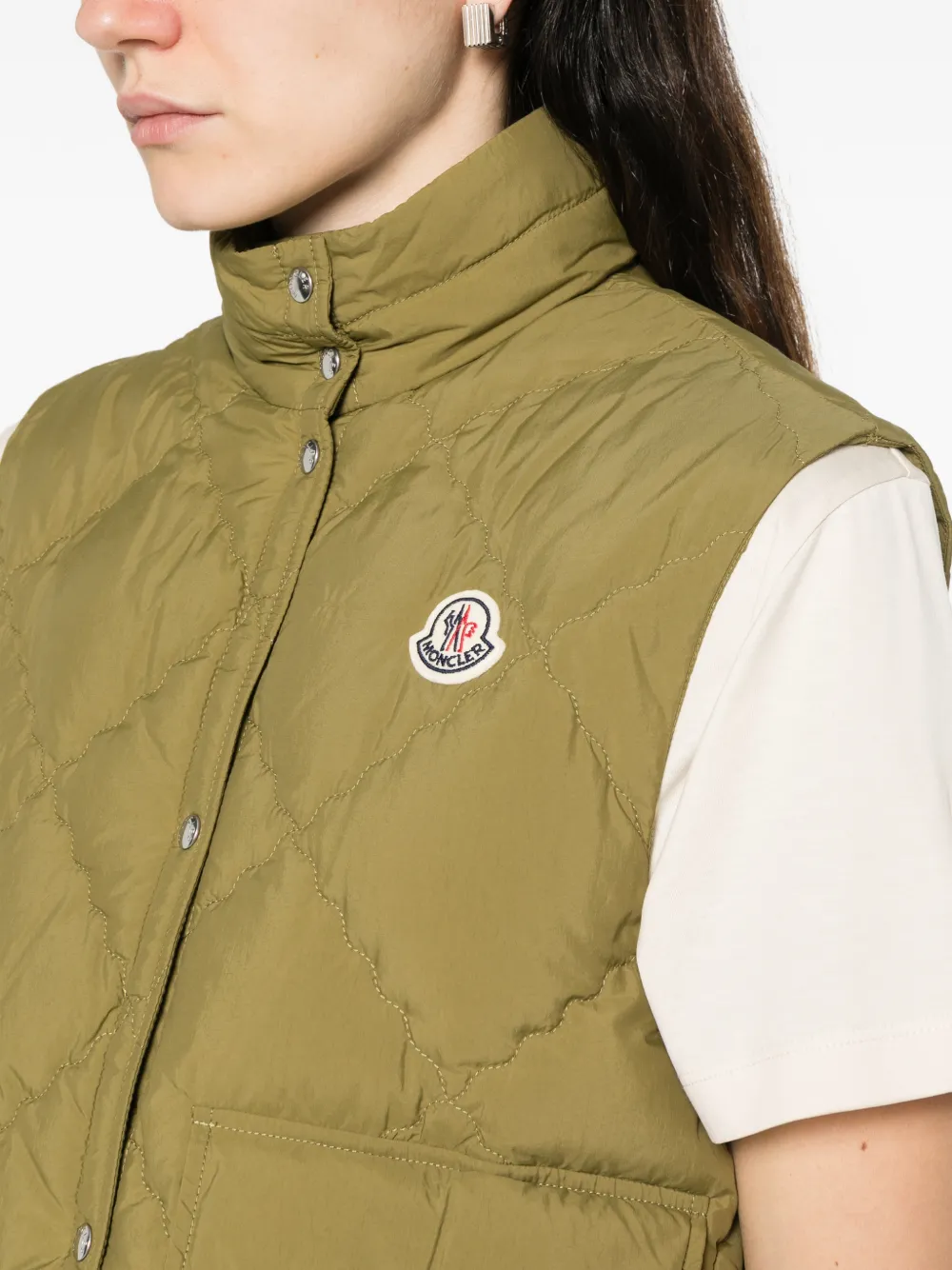 Moncler Biois bodywarmer met gewatteerde zak Groen