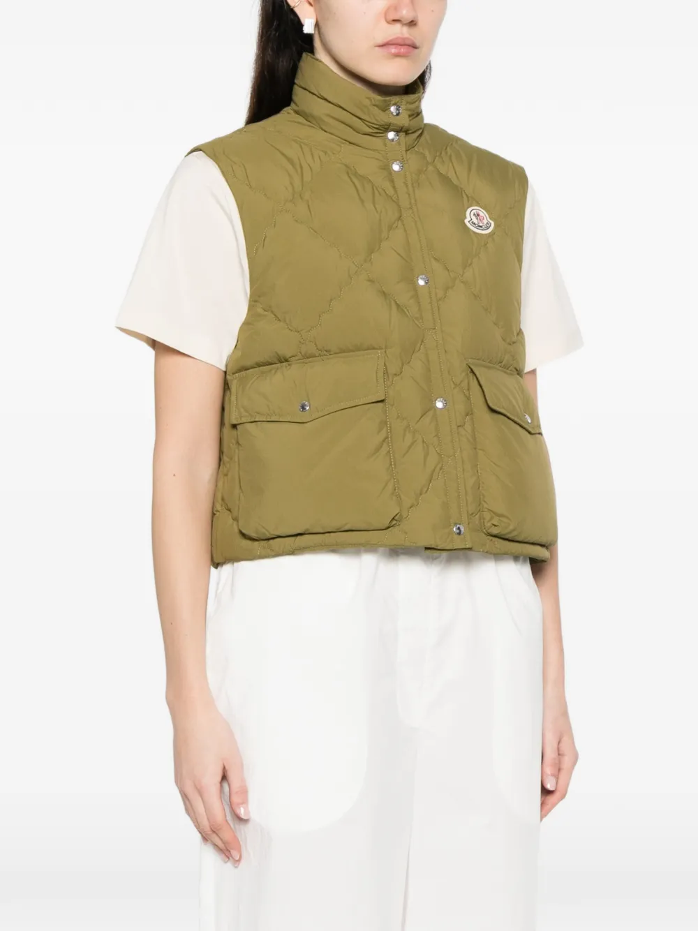 Moncler Biois bodywarmer met gewatteerde zak Groen