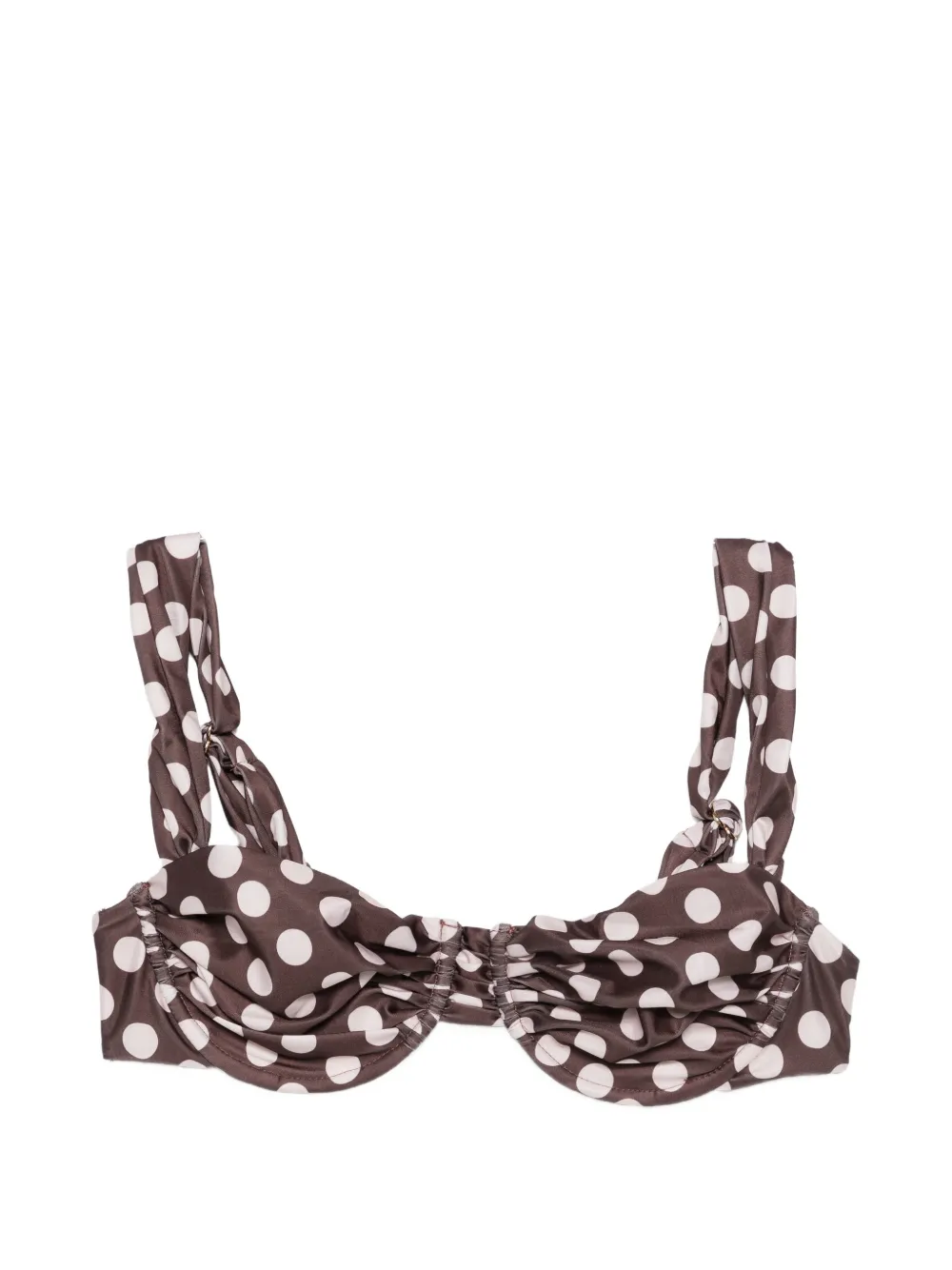 Faithfull the Brand Sol polka-dot bikini top - Marrone
