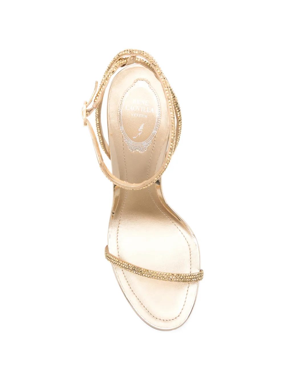 René Caovilla Ellabrita embellished-strap heeled sandals Goud