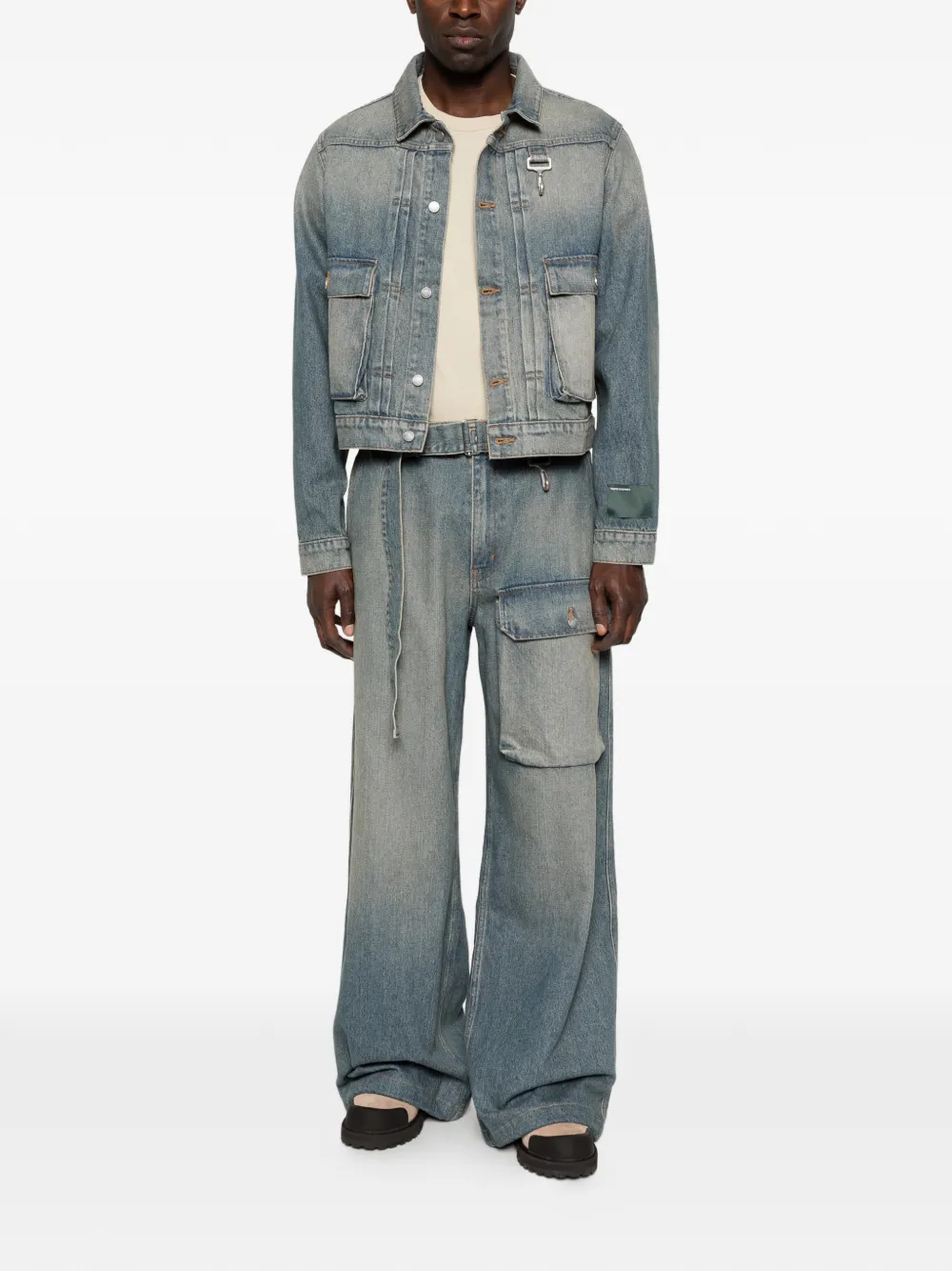 Patch-Pocket Belted Trousers