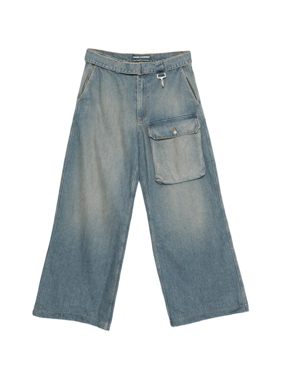 Reese Cooper patch-pocket belted trousers - Blu