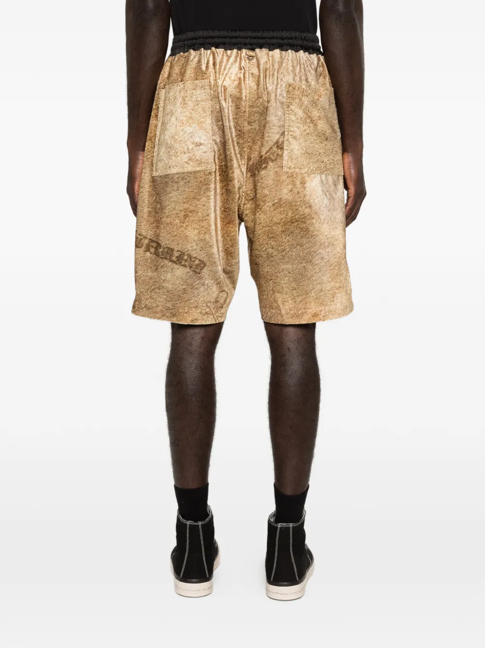 Mastermind Japan Shorts met leeuwprint en trekkoord Beige