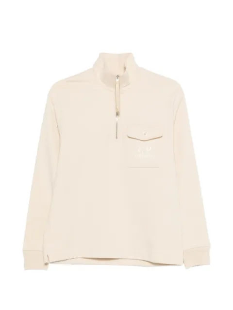 C.P. Company Diagonal Raised quarter-zip logo-detail sweatshirt