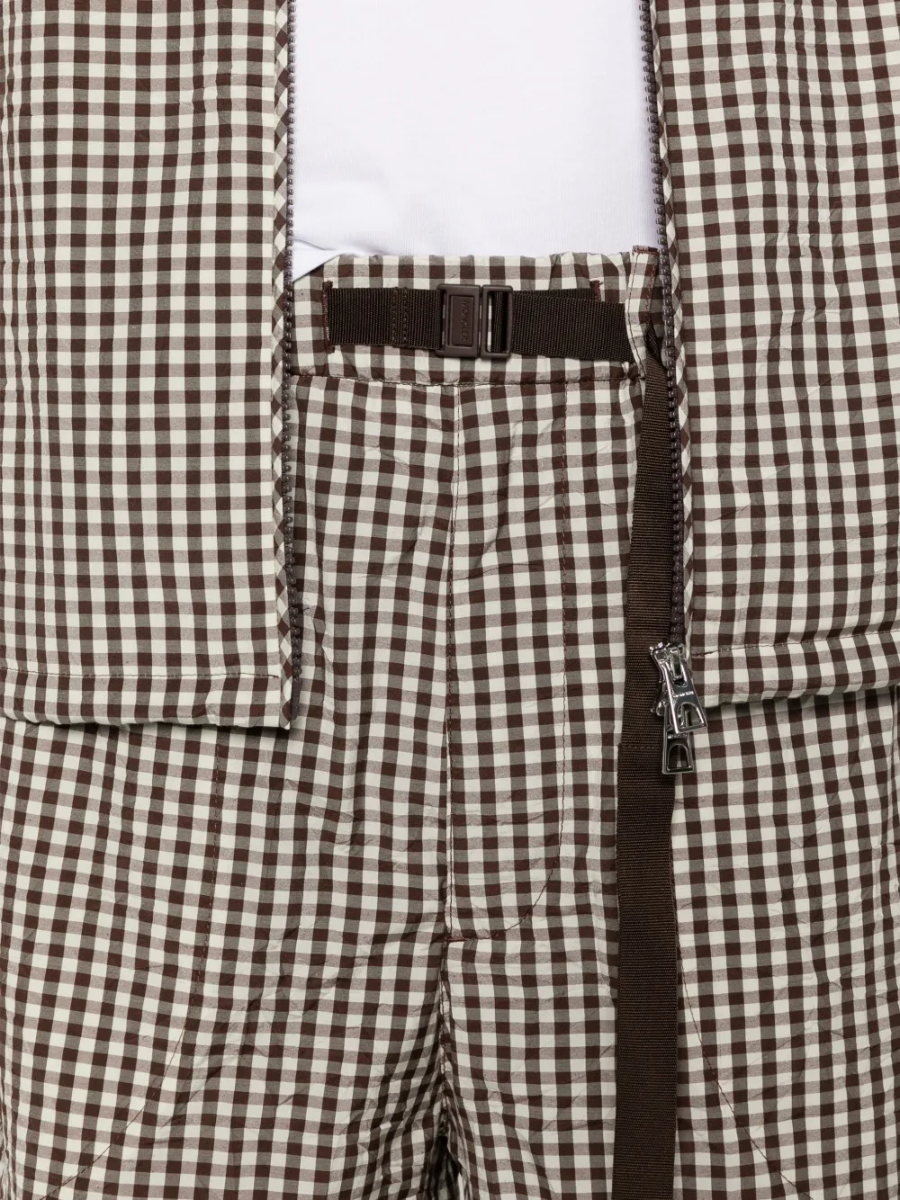 Moncler Geruite shorts met ceintuur Bruin