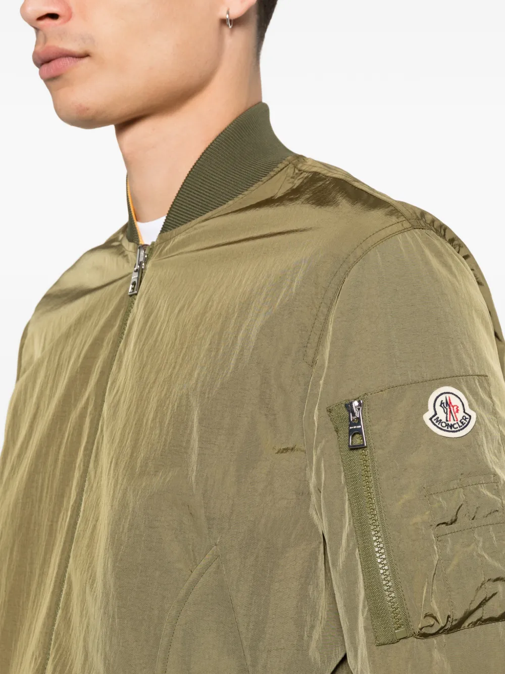 Moncler Omkeerbaar bomberjack met logopatch Groen