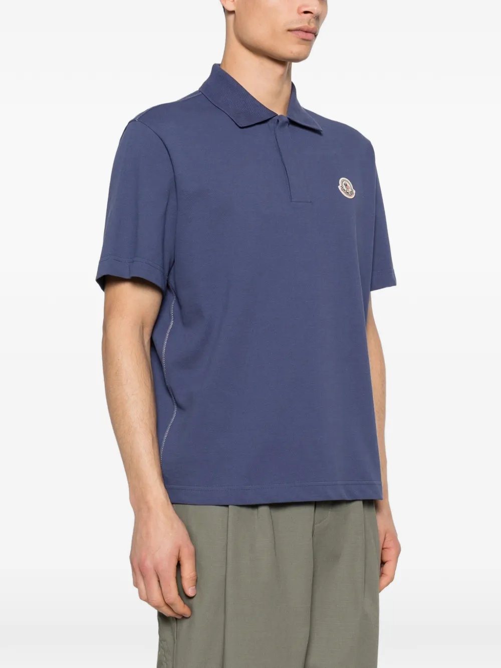 Moncler Poloshirt met logopatch Blauw