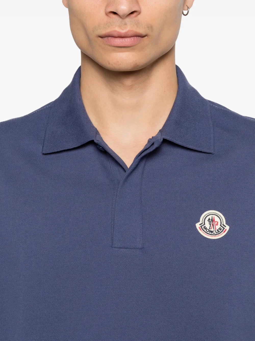 Moncler Poloshirt met logopatch Blauw