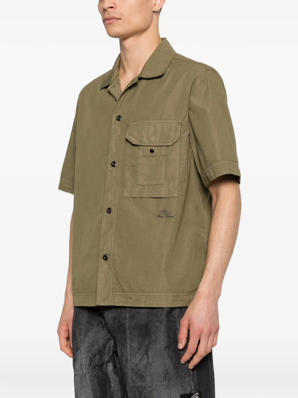  Stone Island Patch-pocket Short-sleeve Shirt - Green 