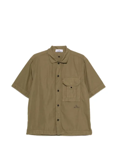 Stone Island patch-pocket short-sleeve shirt