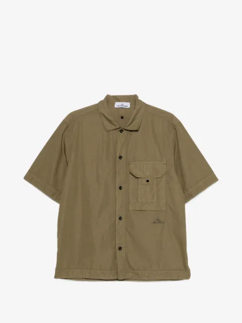 Stone Island logo-embroidered shirt