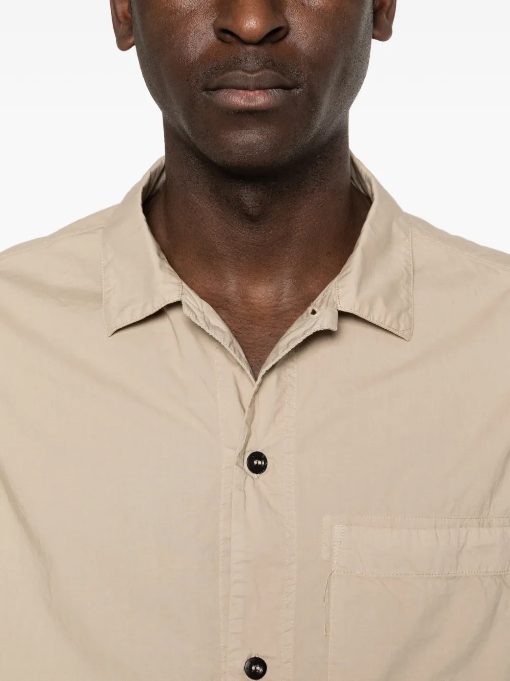 Stone Island Overhemd met zak en knoop Beige