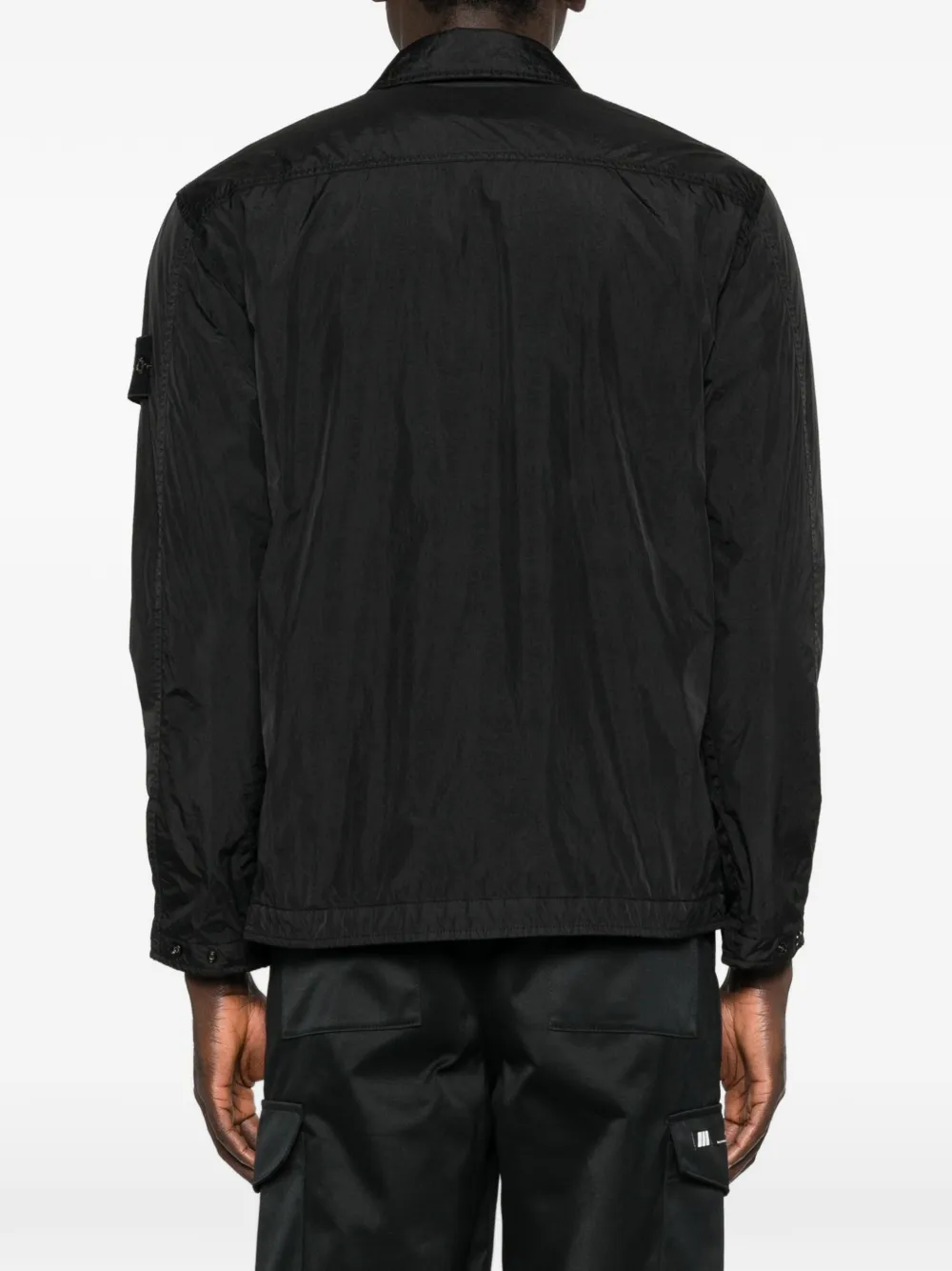 Stone Island Reps NY shirtjack met gekreukt effect Zwart