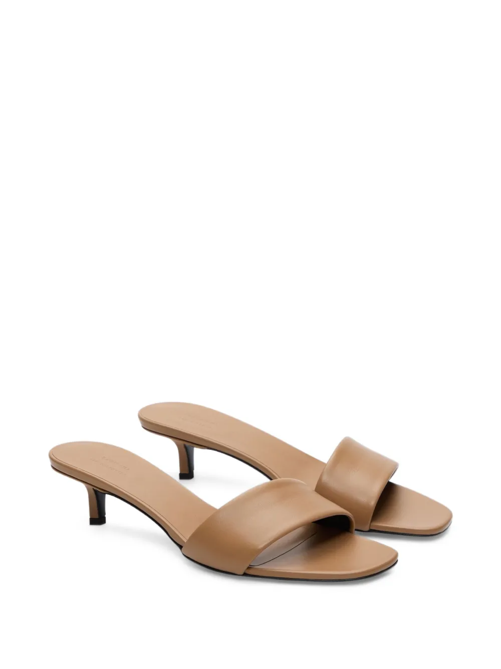 LouLou de Saison ANDY thick strap kitten heel mules – Neutrals