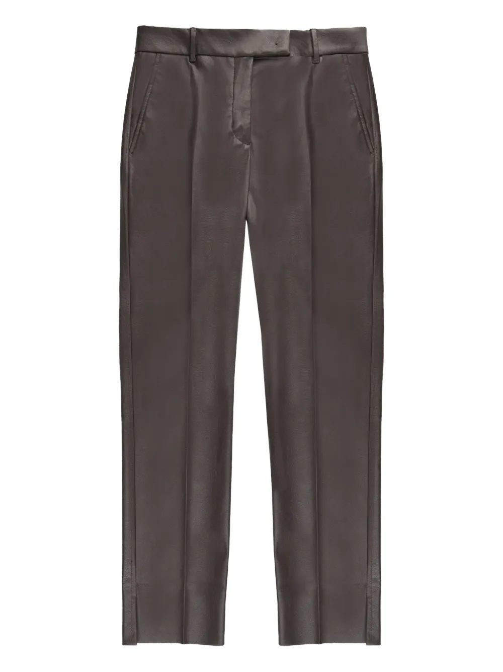 slowear x Incotex faux leather straight trousers | Brown | Image 1