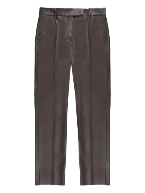 slowear x Incotex faux leather straight trousers