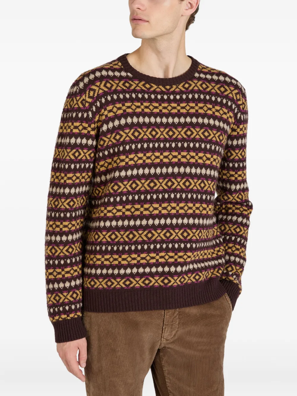  Slowear Jacquard Wool Jumper - Brown 