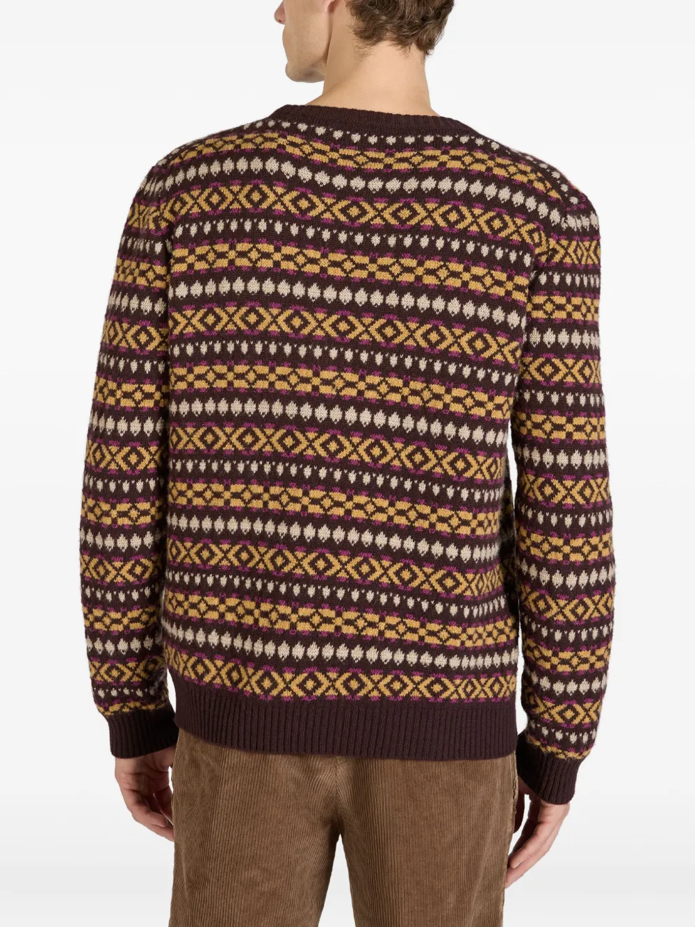 slowear Wollen trui met jacquard Bruin