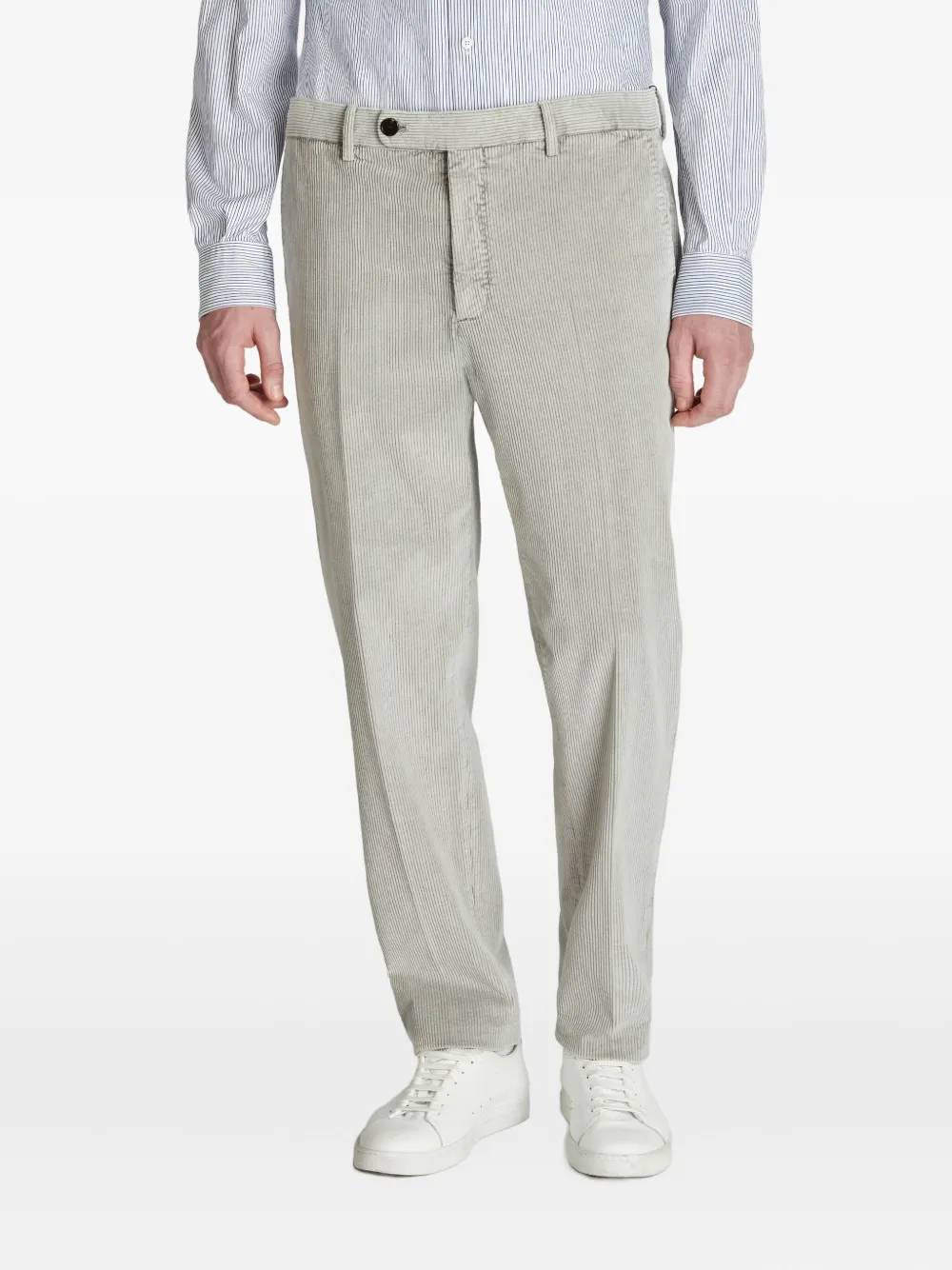 slowear Ribfluwelen broek met toelopende pijpen Grijs