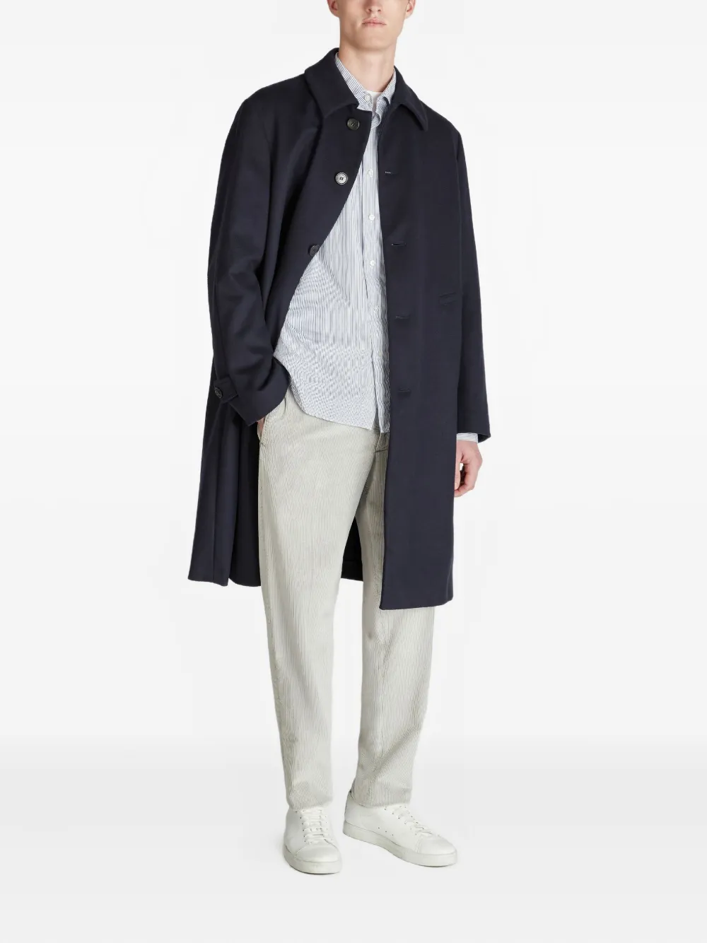 Slowear Gestreept katoenen overhemd - Wit