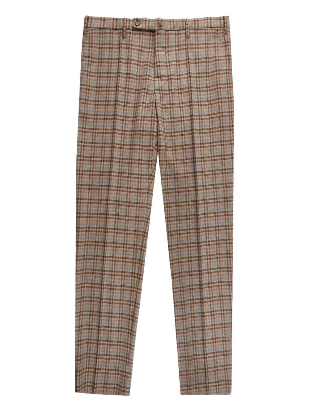 slowear check pattern wool trousers | Brown | Image 1