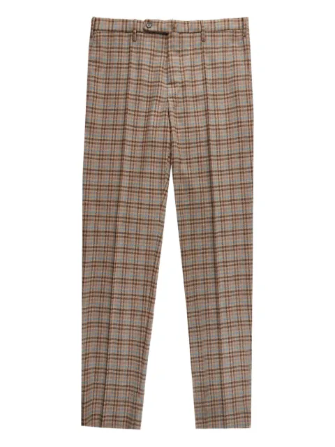 slowear check pattern wool trousers