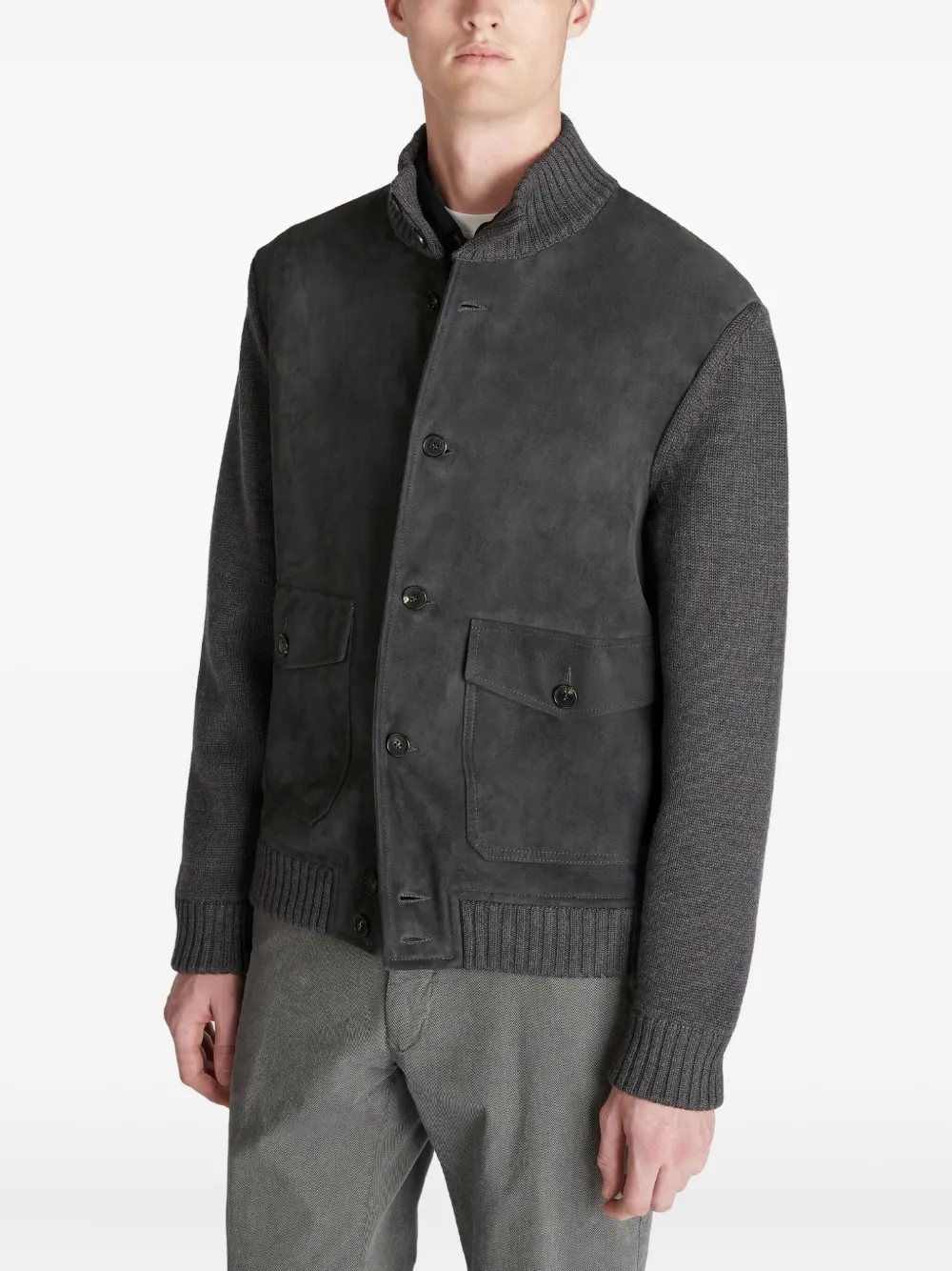  Slowear Wool Back And Sleeves Jacket - Grey 