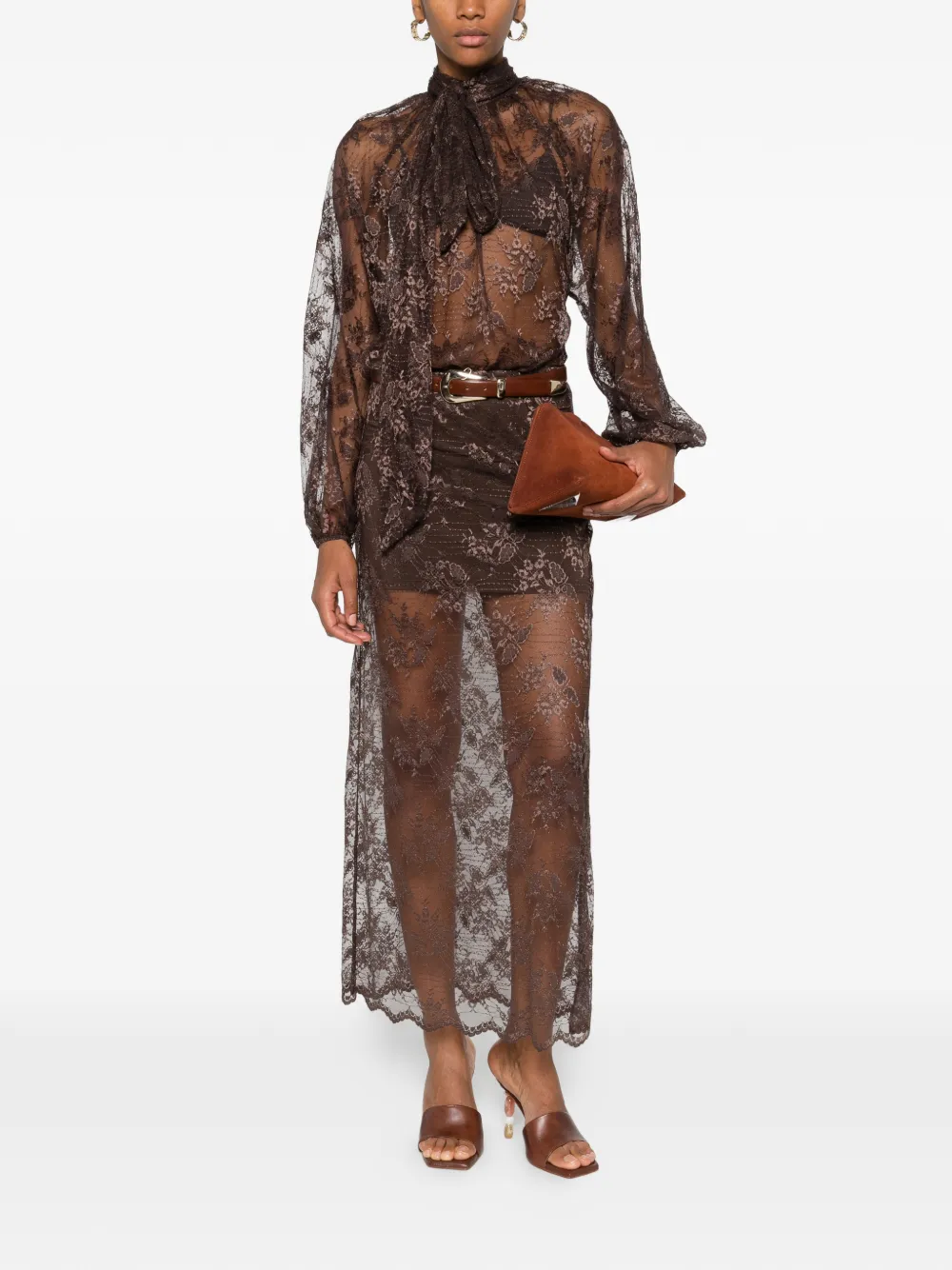 SO ALLURE blusa con bufanda y encaje | Blusas | Image 2