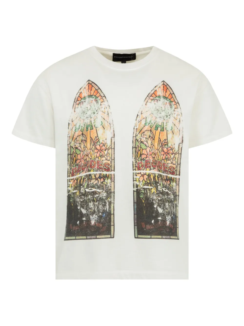 Who Decides War T-shirt con effetto schiarito - Bianco