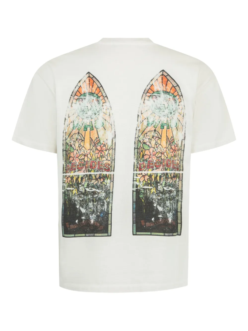 Who Decides War T-shirt met vervaagd effect - Wit