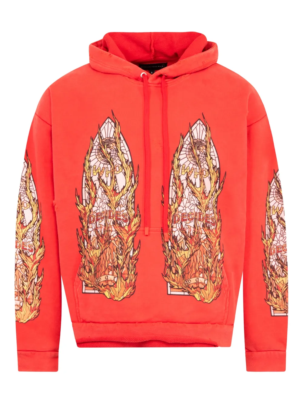 Who Decides War kangaroo-pocket hoodie - Rosso