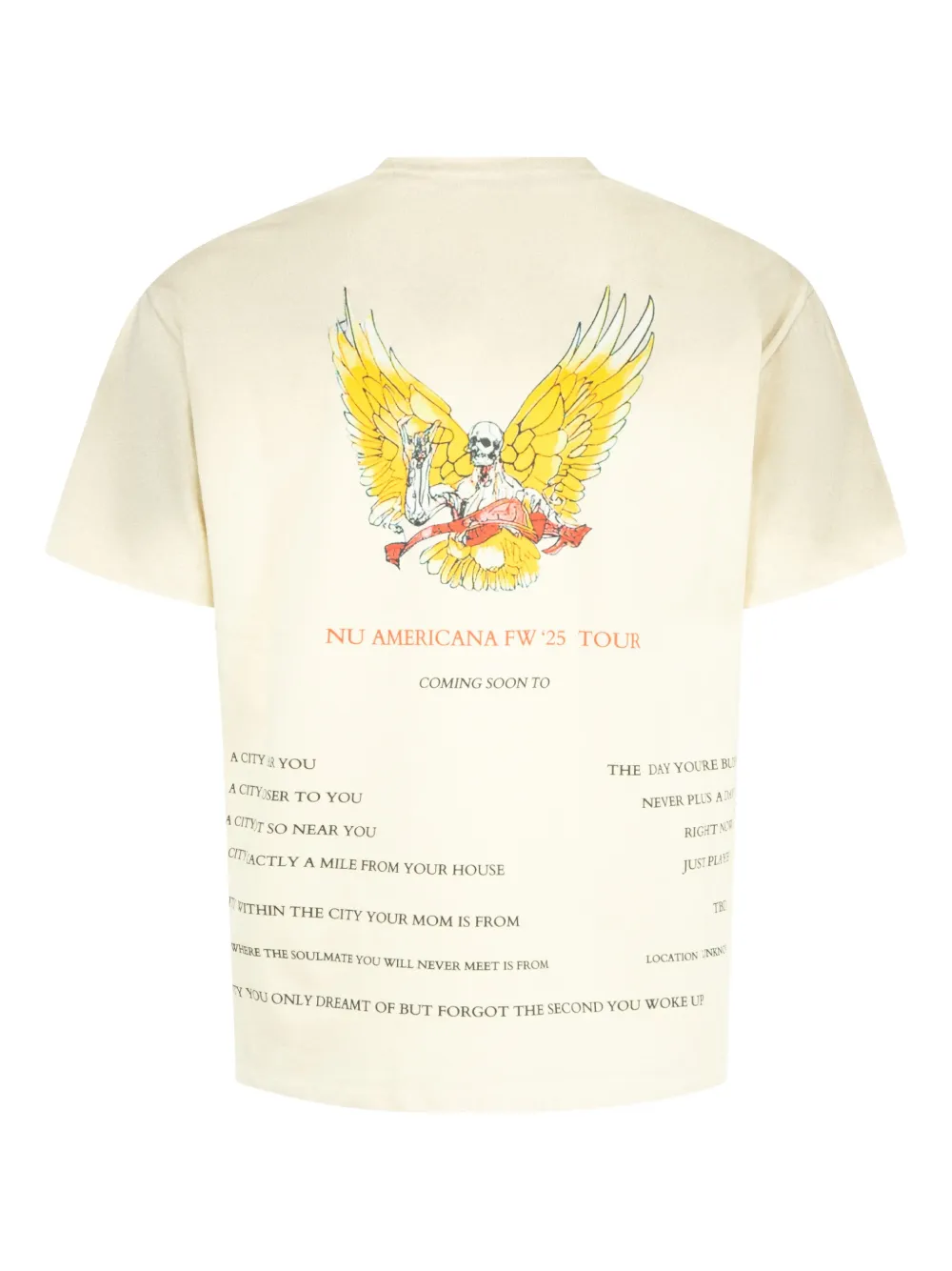 Who Decides War T-shirt met print en korte mouwen - Beige