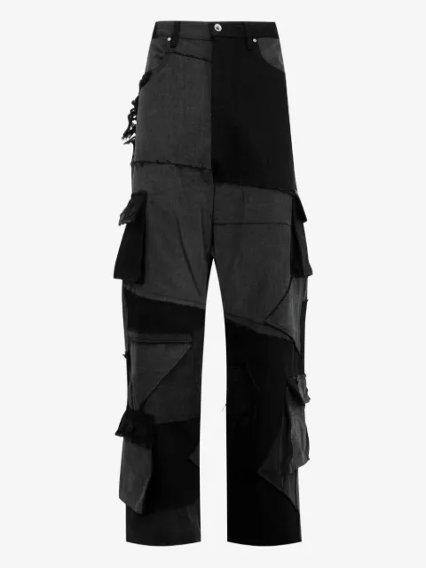 Who Decides War Destroyed panelled cargo trousers