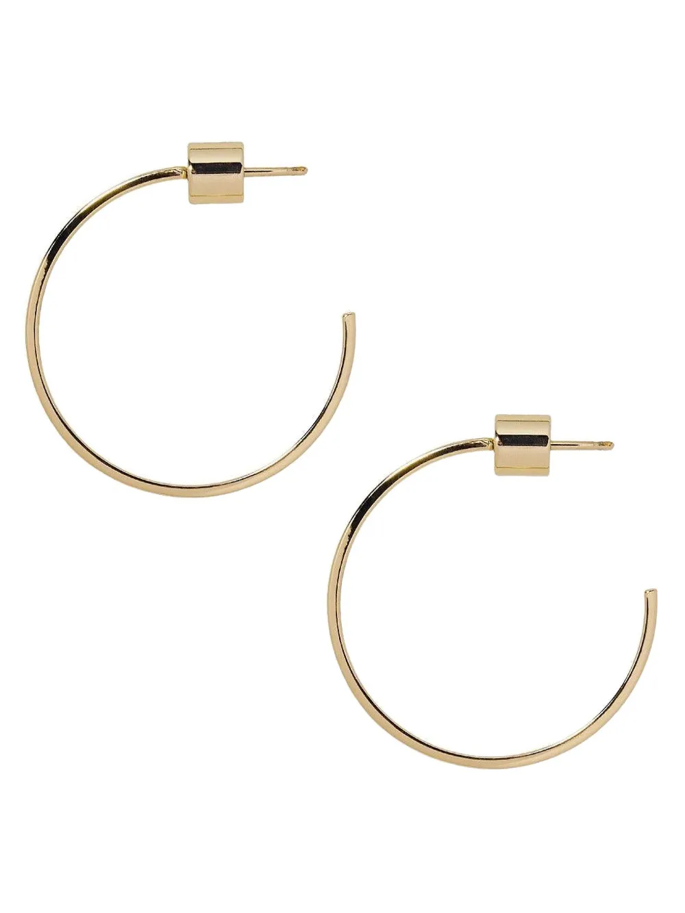 Jennifer Fisher 14k Yellow Gold Flat Thread Hoop Earrings In Gold