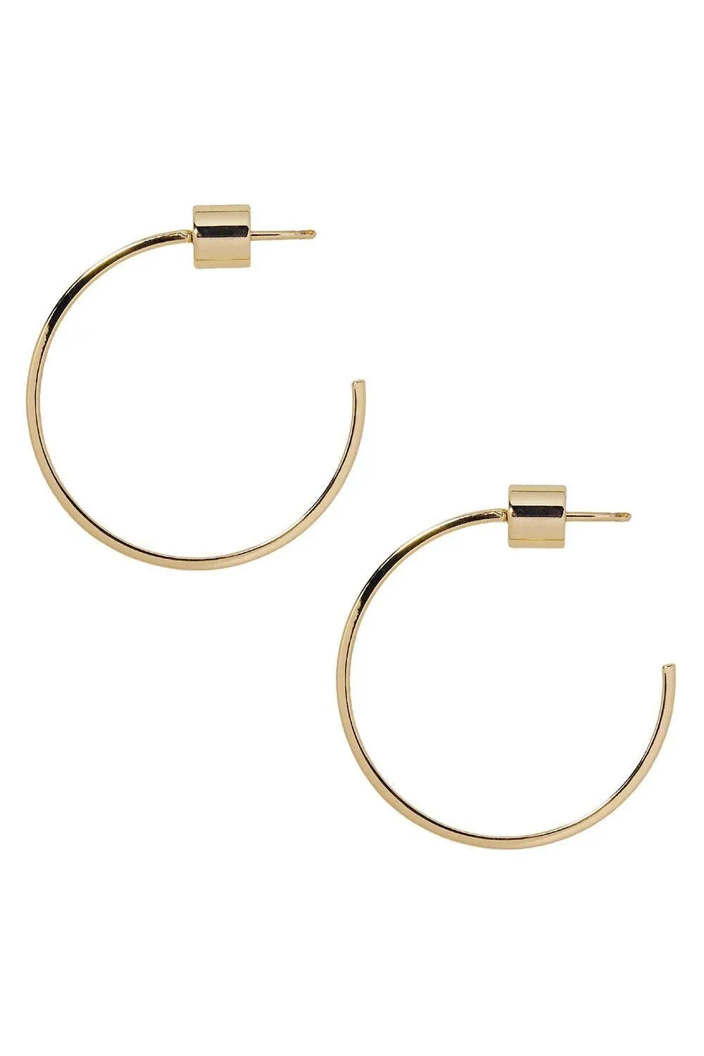 Jennifer Fisher 14k Yellow Gold Flat Thread Hoop Earrings In Gold
