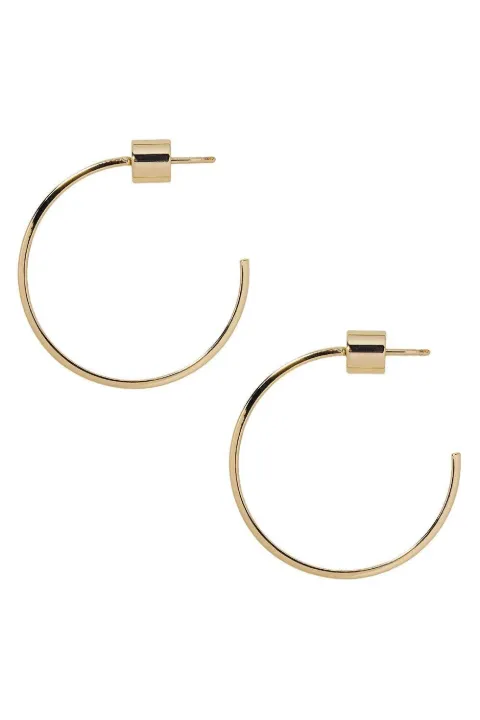 Jennifer Fisher 14K yellow gold Flat Thread hoop earrings